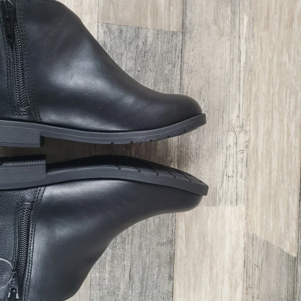 Stride Rite Carolyn Kids Bootie Sz 11.5 M Black Leather Side Zip Ankle Boots